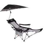 2-in-1 Reclining Camping Chair with Removable Umbrella Lightweight Folding Camping Chair,Beach Chairs