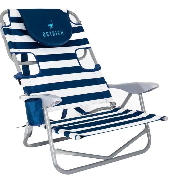 On Your Back Backpack Beach Chair with Face Hole - Adjustable, Portable Lounge Chair with Cup Holder, Face Opening - Heavy Duty - Image 1