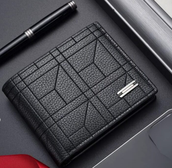 2PC's Large Capacity Mens Crocodile Pattern PU Leather Wallet - Multi-Card Slot, Business Style, Non-Braided, Solid Color, Ideal Gift for Men - Image 2
