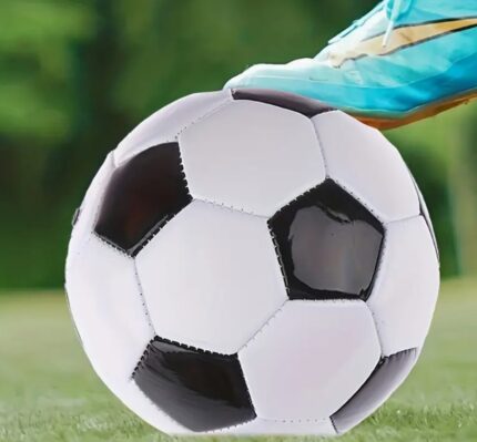 Classic Black and White Size 2 Soccer Ball, Durable Toy Football for Ages 14+, Stitched PVC Material, Logo-Free Design