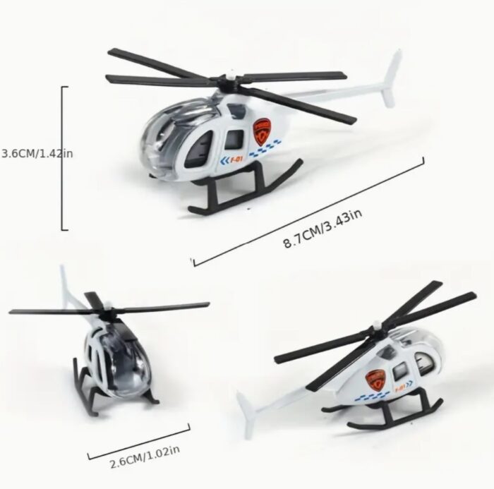 4pcs/ 1pc Alloy Model Aircraft Toy, Military Decoration Toy, Taxi Simulation Helicopter - Image 2