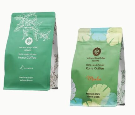 2bags Volcanoking Coffee Maika And L'amour, Hawaiian Whole Bean Coffee, 100% Kona Coffee Beans Medium Dark Roast