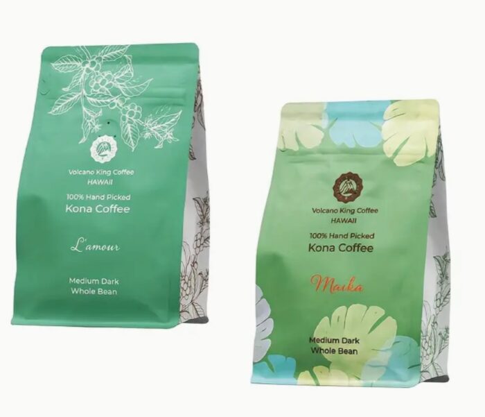 2bags Volcanoking Coffee Maika And L'amour, Hawaiian Whole Bean Coffee, 100% Kona Coffee Beans Medium Dark Roast - Image 1