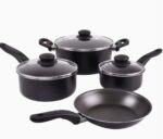 7 Piece Non-Stick Cookware Set Black