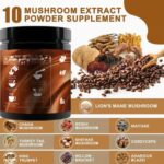 250g Rich Mushroom Coffee Powder Blend - Boosts Energy, Immune System, and Brain Function - Delicious, Versatile, and Healthy Addition to Coffee, Tea, Smoothies, and Recipes - Image 2