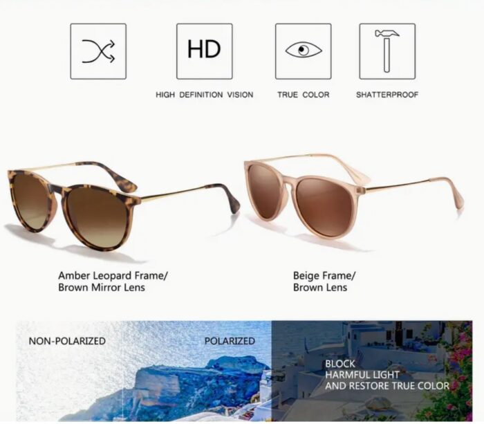 3 Pairs of Stylish Women's Polarized Sunglasses - Fashion Accessories for Driving, Outdoor Sports, and Everyday Wear - Image 3