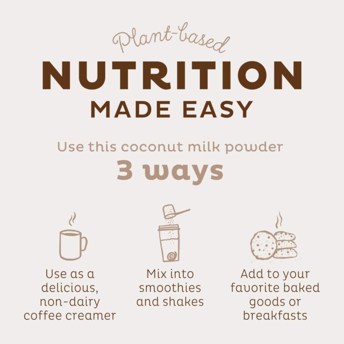 KOS Organic Coconut Milk Powder, USDA Certified Organic - 0g Sugar, MCT Plant Based Creamer for Coffee, Smoothies, Vegan, Keto, Paleo Friendly, Non-GMO, Gluten or Dairy- 12.6oz, 179 Servings - Image 3