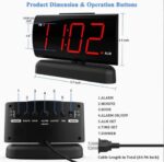 Alarm Clock Big Digits for Bedroom with Swivel Base,2 Levels Alarm Sound,2-Level Brightness Digital Clock,Easy to Read - Image 2