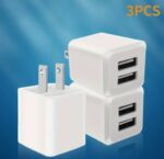 3-Pack Quick Charger Plug Cube - Dual Port Fast Charging Adapter with Compact Design
