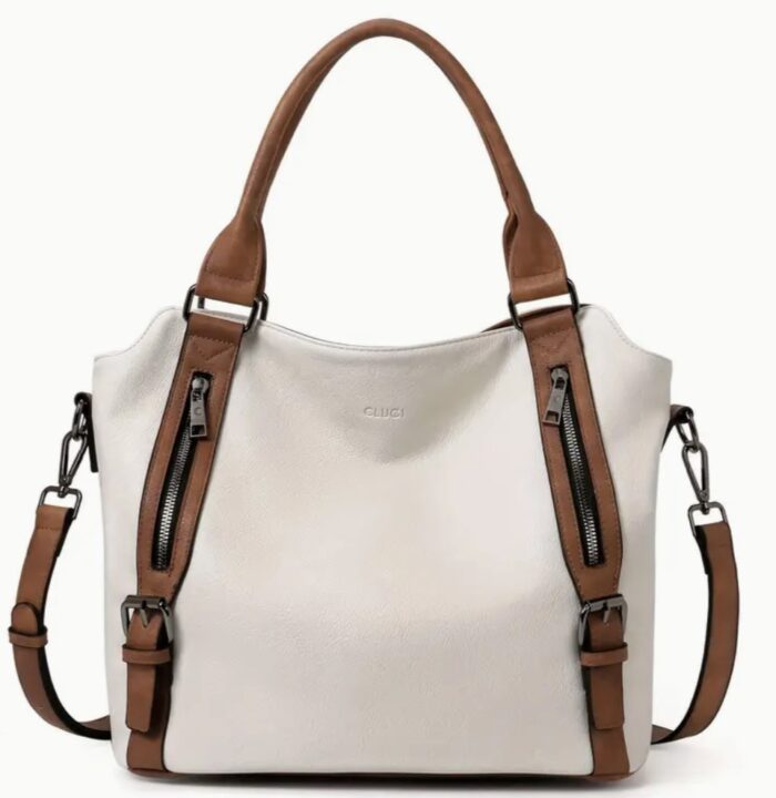 Beige - Luxurious Vegan Leather Hobo Handbag - Spacious, Stylish, and Cruelty-Free Large Ladies Shoulder Bag - Image 1