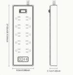 Black- Heavy Duty 10-Outlet Power Strip with 4 USB Ports and Black-USB-C - Surge Protector with 5ft Flat Plug Extension Cord, Wall Mount, Under Desk Design - Image 2