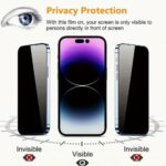 iPhone 15 Pro - 8PCS Full Coverage Anti-Peeping Tempered Glass and Full Covergar Camera Lens Glass  - Image 2