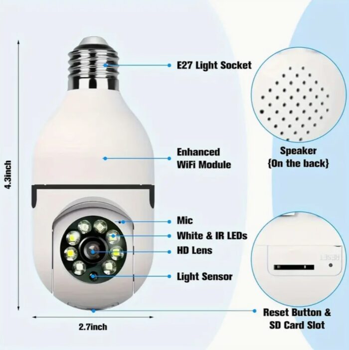 Wireless 2.4GHz Safety Camera - Color Night Vision, High-Definition Video, Indoor/Outdoor, Pan/Tilt/Zoom, Bidirectional Audio, Motion Tracking - Image 2