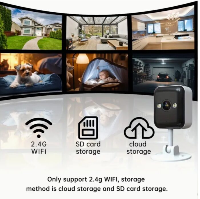 4Pcs 1080P FHD Wireless Surveillance Camera System - Full-Color Night Vision, Two-Way Voice Call, Motion Detection, Built-in AP Hotspot, Remote Monitoring - Image 4