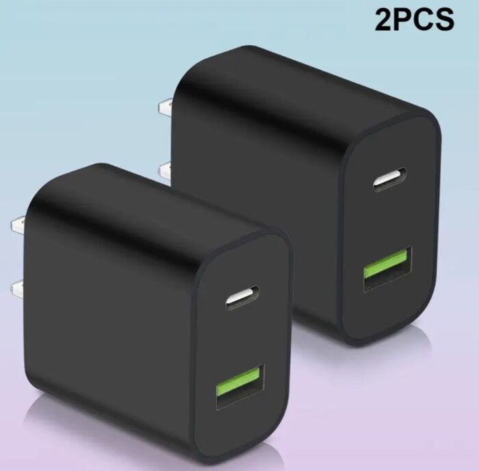2pcs USB C Wall Charger Block, Dual Port Power Delivery Fast Type C Charging Block Plug Adapter - Image 4