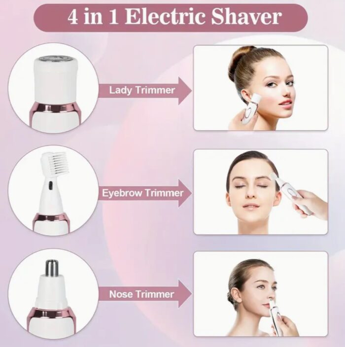 4-in-1 Silky-Smooth Electric Shaver for Women - Wet/Dry, USB Rechargeable & Portable for Full Body Use - Image 4