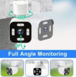 2pcs 2K HD WiFi Outdoor Cameras - 360° View Home Security System with Full Color Night Vision, Intelligent AI Motion Detection, Wireless Monitoring, and Real-Time Alerts - Image 5