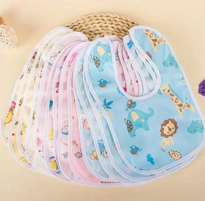4/6pcs Adorable Cartoon Crystal Velvet Bibs - Waterproof, Leak-proof & U-shaped for Easy Feeding - Soft, Durable & Comfortable - Perfect for Mealtime & an Ideal Easter Gift with Assorted Designs - Image 1