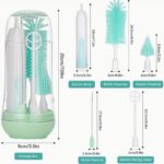 Electric Baby Bottle Brush Cleaner - Brushes for Travel, Waterproof Silicone Washer Set with Bottle, Nipple, Straw Brush, Milk Frother, and Drainage Rack for Easy Cleaning - Image 2