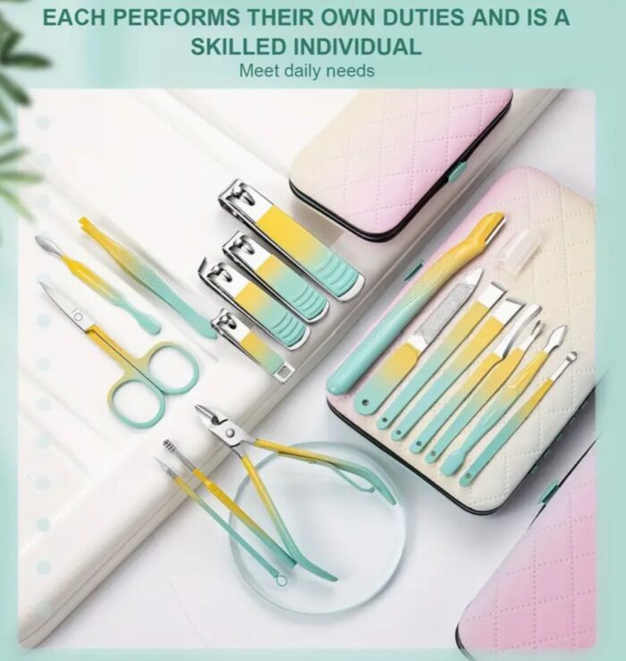 Manicure Set Nail Clipper Set Men Women Toe Finger Nail Clipper Personal Care Tools with Portable Travel Case - Image 2