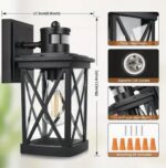2-Pack Motion Sensor LED Wall Lantern Sconce Lights - Street & Area Lighting - Dusk to Dawn Exterior Light Fixtures with Auto-On/Off, Energy-Efficient, Waterproof, Black Finish - Image 2