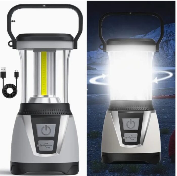 Portable 3D Rechargeable Camping Lantern LED Camping Lantern with Rubber Base, 6000 Lumens with 4 Ultra-Bright Modes, Great for Emergency Survival Kits - Image 2