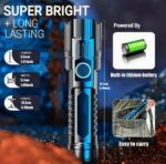 2 PCS Ultra-Bright LED Flashlights - Rechargeable, High Lumens, 3 Modes, Zoom, Portable, Water-Resistant, Long-Lasting, Built-in Lithium Battery - Image 3