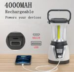 Portable 3D Rechargeable Camping Lantern LED Camping Lantern with Rubber Base, 6000 Lumens with 4 Ultra-Bright Modes, Great for Emergency Survival Kits