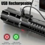 2 PCS Ultra-Bright LED Flashlights - Rechargeable, High Lumens, 3 Modes, Zoom, Portable, Water-Resistant, Long-Lasting, Built-in Lithium Battery - Image 4
