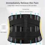 Back Braces for Lower Back Pain Relief with 6 Stays, Breathable Back Support Belt for Men/Women for work, Anti-skid lumbar support belt with 16-hole Mesh for sciatica (L)