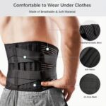 Back Braces for Lower Back Pain Relief with 6 Stays, Breathable Back Support Belt for Men/Women for work, Anti-skid lumbar support belt with 16-hole Mesh for sciatica (L) - Image 2