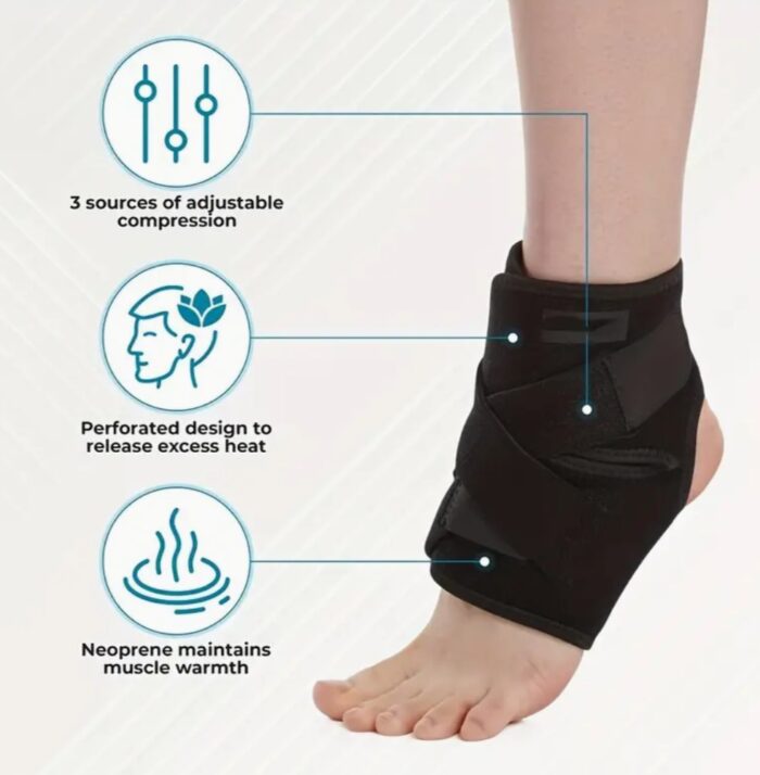 2 PCS Premium Adjustable Ankle Compression Wrap - Provides Foot Tendon Support, Anti-Sprain Recovery, and Stability for Sports Enthusiasts - Image 3