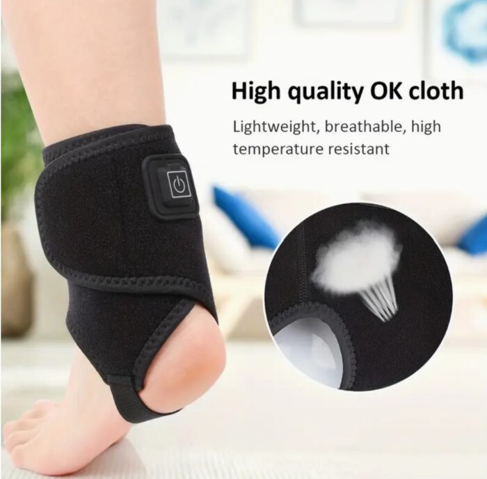 USB Powered Heated Ankle and Foot Support Brace - Polyester Whole Body Massager for Fatigue Relief, Multipurpose Heel Protector - Temperature Controlled - Image 4