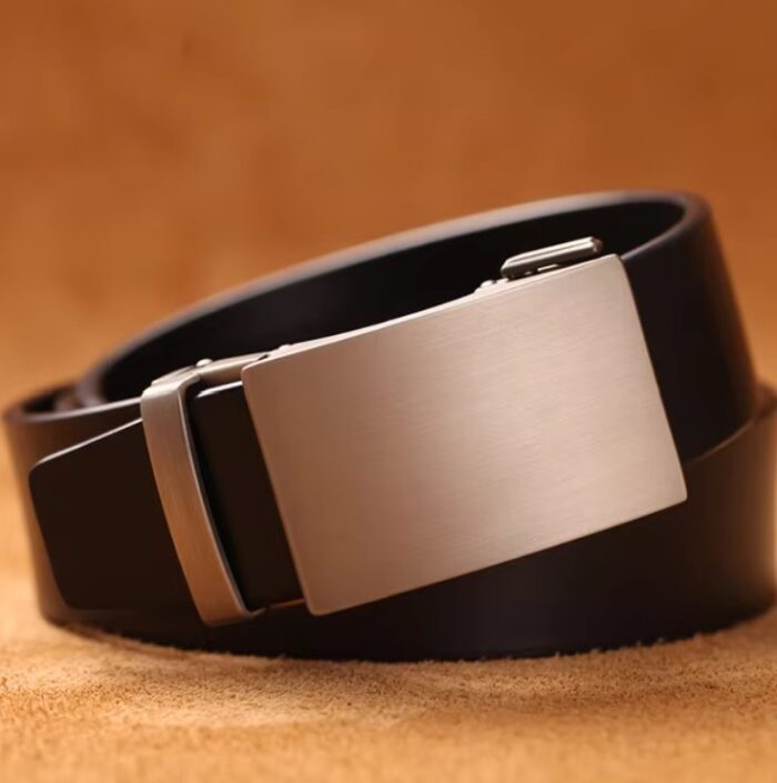 Genuine Cow Leather Automatic Belt For Men Formal Automatic Buckle Belt Genuine Leather Mens business Strap - Image 3