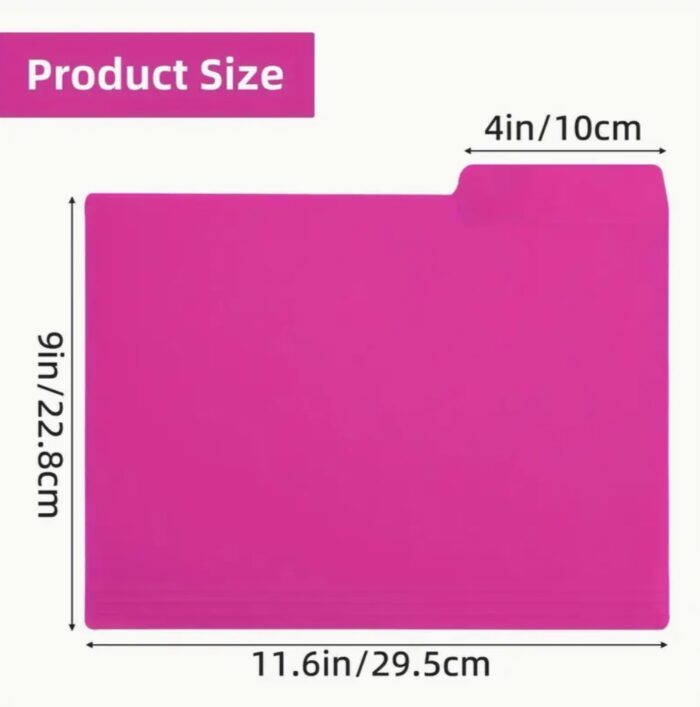 27 Pack Heavy-Duty Colored Manila Folders - 9 Vibrant Colors, Letter Size, Poly Filing, 1/3 Cut Tab - Image 2
