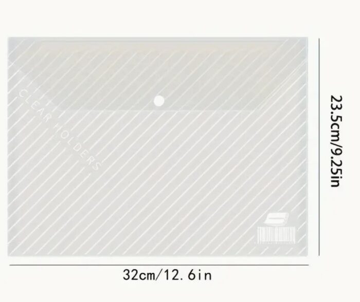 50-Pack A4 Size Transparent PP File Folders with Snap Closure - Water-Resistant Document Bags - Image 2